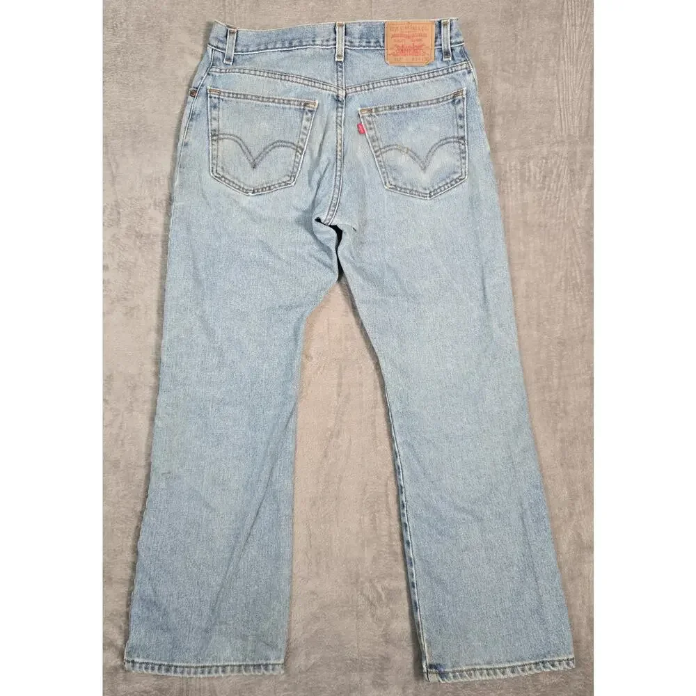Y2K Levi’s 517 Jeans Mens 34x30 Light Wash Distressed Boot Cut Denim